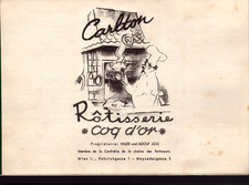 WIEN (AUTRICHE) CONFRERIE "CHAINE des ROTISSEURS" Tarifs ROTISSERIE CARLTON 1960