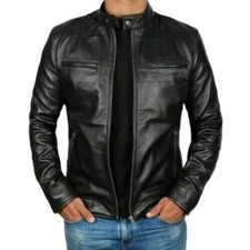 Veste de moto motard en cuir