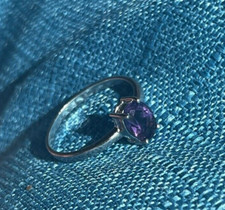 Bague Argent - TD59 - Sertie d'une Améthyste Ovale Facettée - 1,1 carats - 1,9gr