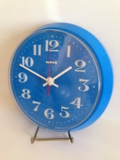 Superbe  Horloge pendule ronde bleue  kiplé    VINTAGE 50 60 70's  