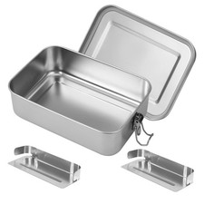 Lunch Box Inox1400 ml Boite Gouter Inox Boite Alimentaire Inox avec 2 compart...