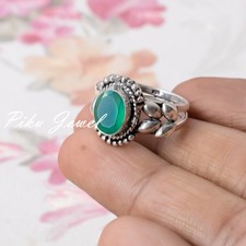 Bague ovale en argent sterling