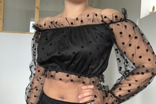 Crop top noir - noir, sexy
