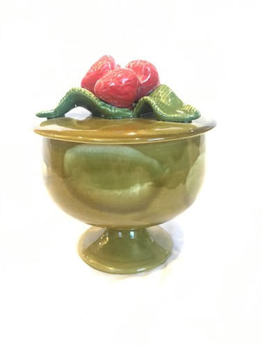 Vintage olive green - green, glaze
