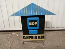 D PLV Enseigne Lumineuse maison compteur bleu EDF GDF 46 x 41 X 16 cm decoration