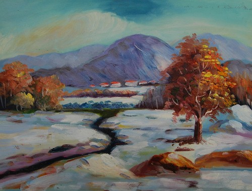Tableau peinture huile sur - peinture,