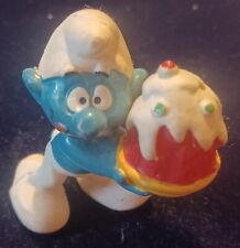 Figurine Schtroumpf gourmand. Occasion.