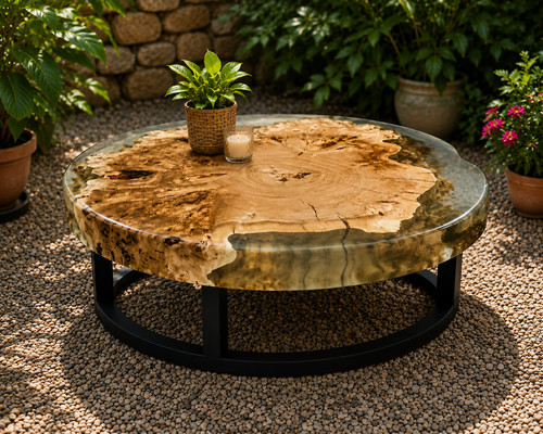 Table basse époxy ronde - , en