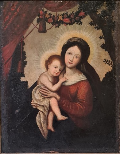 Vierge enfant huile sur - huile,