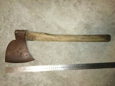 OLD TOOL outil ancien hache fer forgée ancienne logo cœur initiales DC