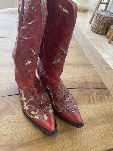 Santiags rouges cuir gowest - rouges,
