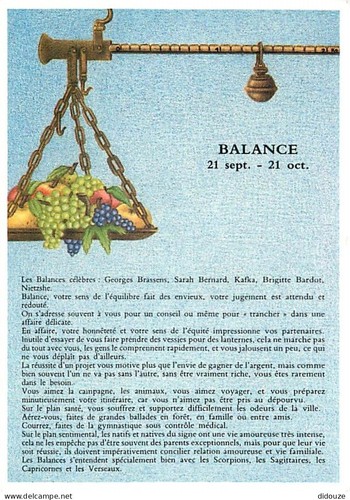 Carte postale astrologie - -,