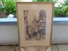 EAU FORTE DE CHARLES PINET COLMAR RUE DES MARCHANDS