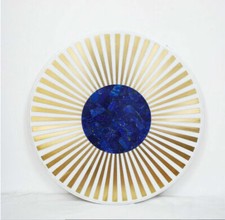 36 " Rond Marbre Centre Table Top Demi Précieux Pierres Floral Travail Handmade