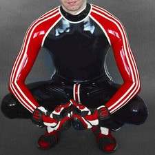 Latex Caoutchouc Naturel Noir Catsuit Combinaisons Black Suit Taille S-XXL