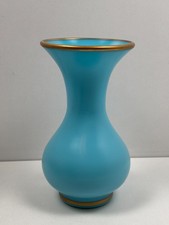 Ancien Vase en Opaline Bleu et