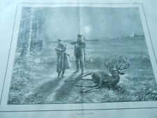 Gravure 1889 - Chasse Un coup