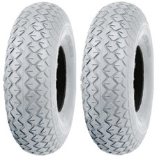 2.80/2.50-4 Gris Mobilité Scooter Pneus Bloc Pneumatique Non Marquage (Set 2)