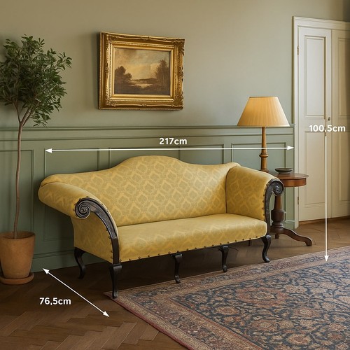 Sofa ancien noyer - noyer, tissu