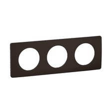 Plaque 3 Postes Noir Mat