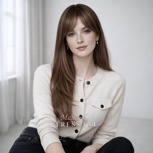 Perruque femme brun frange - femme,