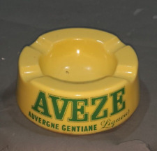 🚬  cendrier publicitaire Aveze liqueur Auvergne Gentiane 🍹 opaline jaune 🥰
