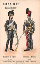 Chromos.AM13560.Sirop Jane.10x6 cm environ.Transformation uniformes armée Fra