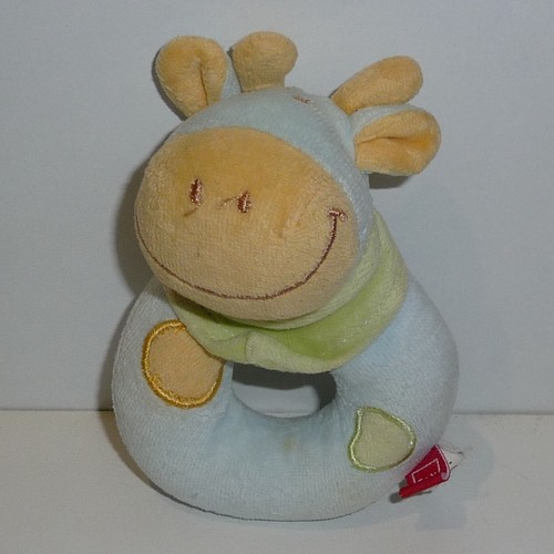 Doudou hochet girafe vache - doudou, tex