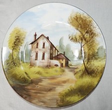PORCELAINE DE PARIS XIXè : belle assiette, décor peint main (TBE)