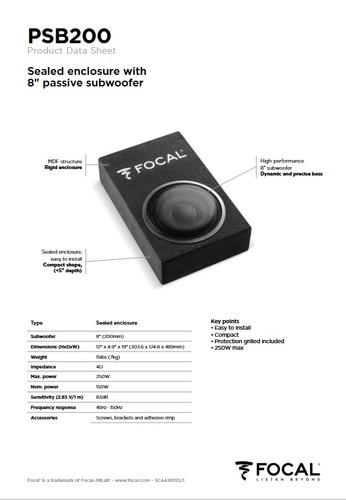 Caisson basses focal psb - de,