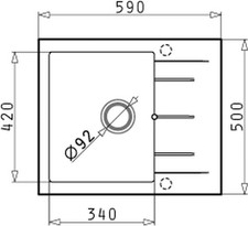 Évier Alazia 59x50, En Neige