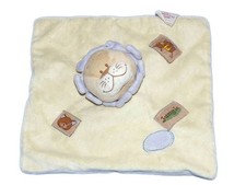 Doudou plat Lion jaune mauve