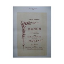 MASSENET Jules Manon Opéra