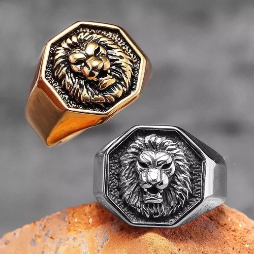 New mens stainless steel lion - stainless,