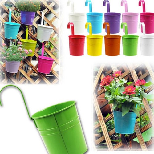 Pots fleurs muraux fer - fleurs,