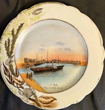 Assiette décorative Saint Malo, Paquebot de Jersey, Bateau