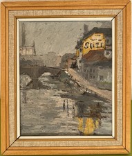 Tableau Huile Sur Carton 1954