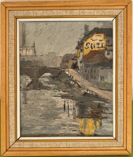 Tableau huile sur carton 1954 - huile,