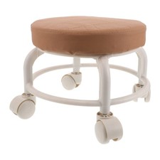 Tabouret à roulettes : Tabouret pivotant à 360° – Repose-pieds rond en cuir