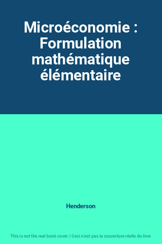 Microéconomie formulation - microéconomie, :
