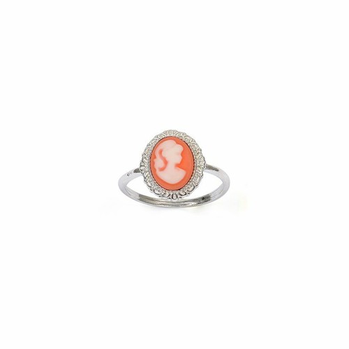 Bague camée fond orange - bague,