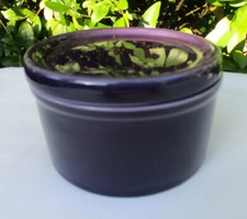 Stylish Blue Glazed Stoneware Lidded Pot