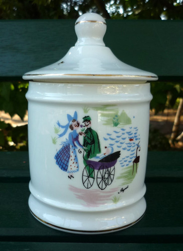 Pot apothicaire porcelaine - pot,