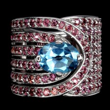 925 Bague en Argent Topaze