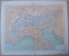 Carte géographique des Alpes