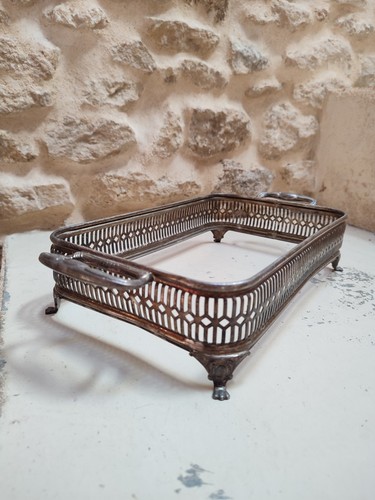 Plat métal argenté panier - plat, pm