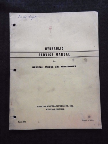 Manuel service hydraulique - manuel,