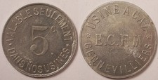 Gennevilliers (92), Usine à Gaz, E.C.F.M. (Eclairage Chauffage..), 5 Centimes !!