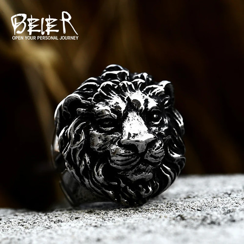 Bague acier inoxydable tête - bague,