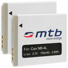 2x Batterie NB-4L pour Canon PowerShot TX1 / LEGRIA Mini / VIXIA Mini